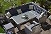 Produktbild Bomey Rattan Lounge Set I Gartenmöbel Set Manhattan 4-Teilig I Gartensofa Grau + Tisch + Sessel + Hocker + Polster Grau I Essgarnitur für Garten + Terrasse + Wintergarten I Lange Seite des Sofas Links