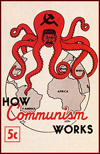 Image of TNND How Communism Works Poster Octopus Josef Stalin Cold War Art Wall Decor Metal Sign Poster 8x12 inches