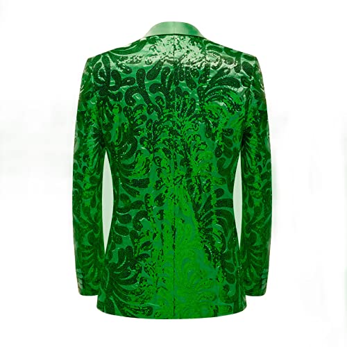 Men's Slim Fit Shiny Sequins Tuxedo Blazer One Button Suit Jacket for Dinner Prom Party Wedding2