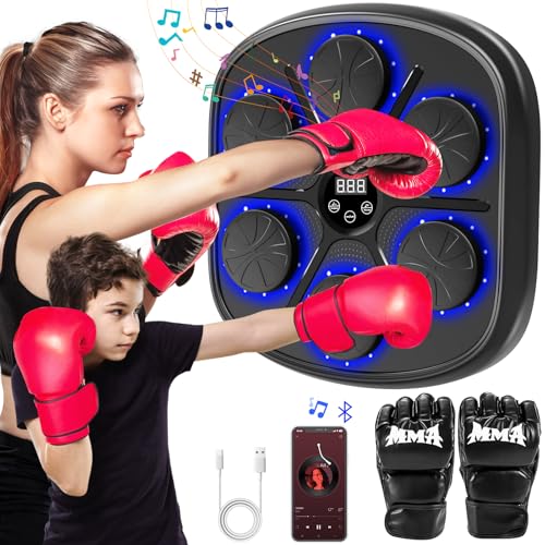 YOEYOU Music Boxing Machine, Bluetooth Enabled with LED, 9 Modes & 9 Speeds
