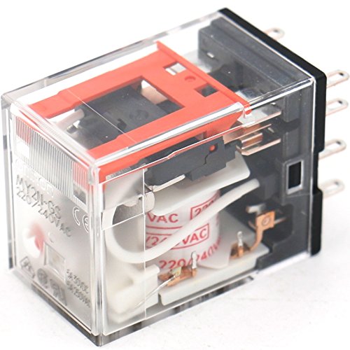 Baomain Power Relay My2N-Gs Ac 220V-240V Coil Led Indicator 8 Pin Terminal With Din Rail Pyf8A Socket Base #TOP4