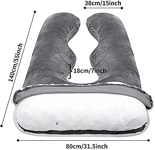 Wndy's Dream Schwangerschaftskissen U Form Seitenschläferkissen mit Bezug XXL Stillkissen...