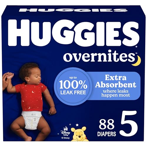 Image of Huggies Size 5 Overnites Baby Diapers: Overnight Diapers, Size 5 (27+ lbs), 88 Ct, Packaging May Vary