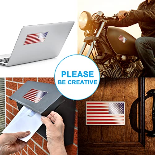 2 Pack American Flag Sticker, 3D Car Military Patriotic Emblem Decal, Color 5\"x 3\" Small Bumper US Stickers Decal Compatible with with Jeep, Trucks, RV, SUV and More (One Left and One Right)