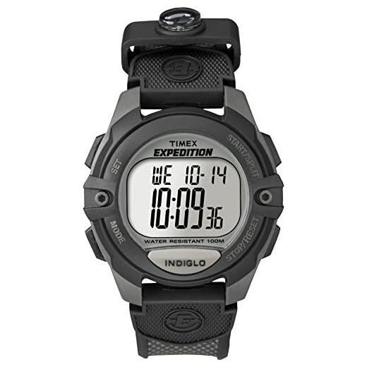 Timex Men's T40941 Expedition Full-Size Digital CAT Charcoal/Black Resin Strap Watch