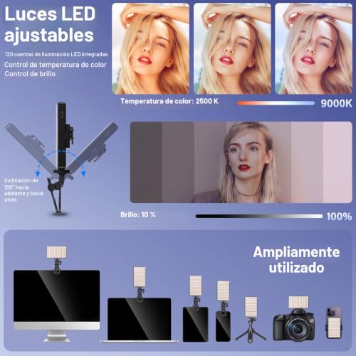 Luz de vídeo LED con batería 3000mAh y CRI 95+ para iluminación de teléfonos 2