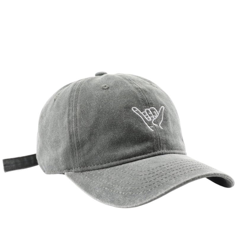 Gorra de Pico de Pato Bordada Lavada de otoño e Invierno, Gorra de béisbol Unisex for Viajes al Aire Libre for protección Solar(Gray)