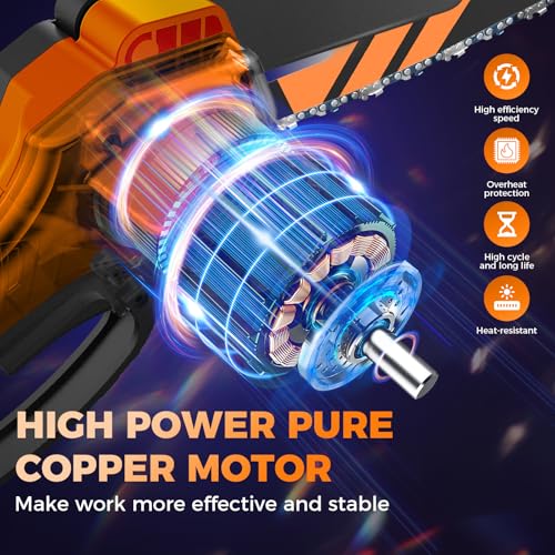 Image of Saker Mini Chainsaw,6 Inch Portable Electric Chainsaw Cordless, Small Handheld Chain saw for Tree Branches,Courtyard, Household and Garden(SK1806D-O)