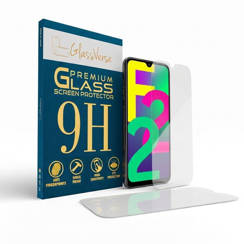 Image of GlassVerse PureView Tempered Glass for Samsung Galaxy F22 5G | Crystal Clear, 9H Hardness Screen Protector, Edge to Edge, Case Friendly, Hassle-less Installation Kit Included. (Pack of 2)