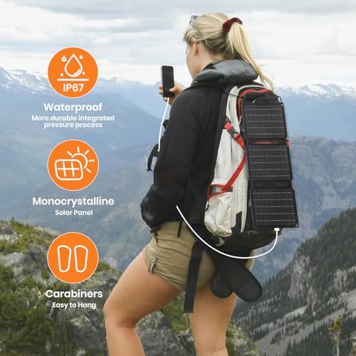 Image of [Upgraded] FlexSolar 15W Small Solar Panel Charger 5V USB Output ETFE Lightweight Foldable Portable Powerfilm Energy IP67 Waterproof Emergency Camping Hiking Backpacking for Cell Phones Fans