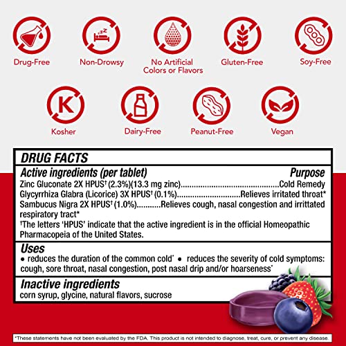 Cold-Eeze Plus Natural Mixed Berry Cold & Flu Zinc Lozenges, Multi-Symptom Relief, Homeopathic Cold Remedy, Reduces Duration Of The Common Cold, Sambucus Nigra To Relieve Cold & Flu (Pack Of 3) #TOP5