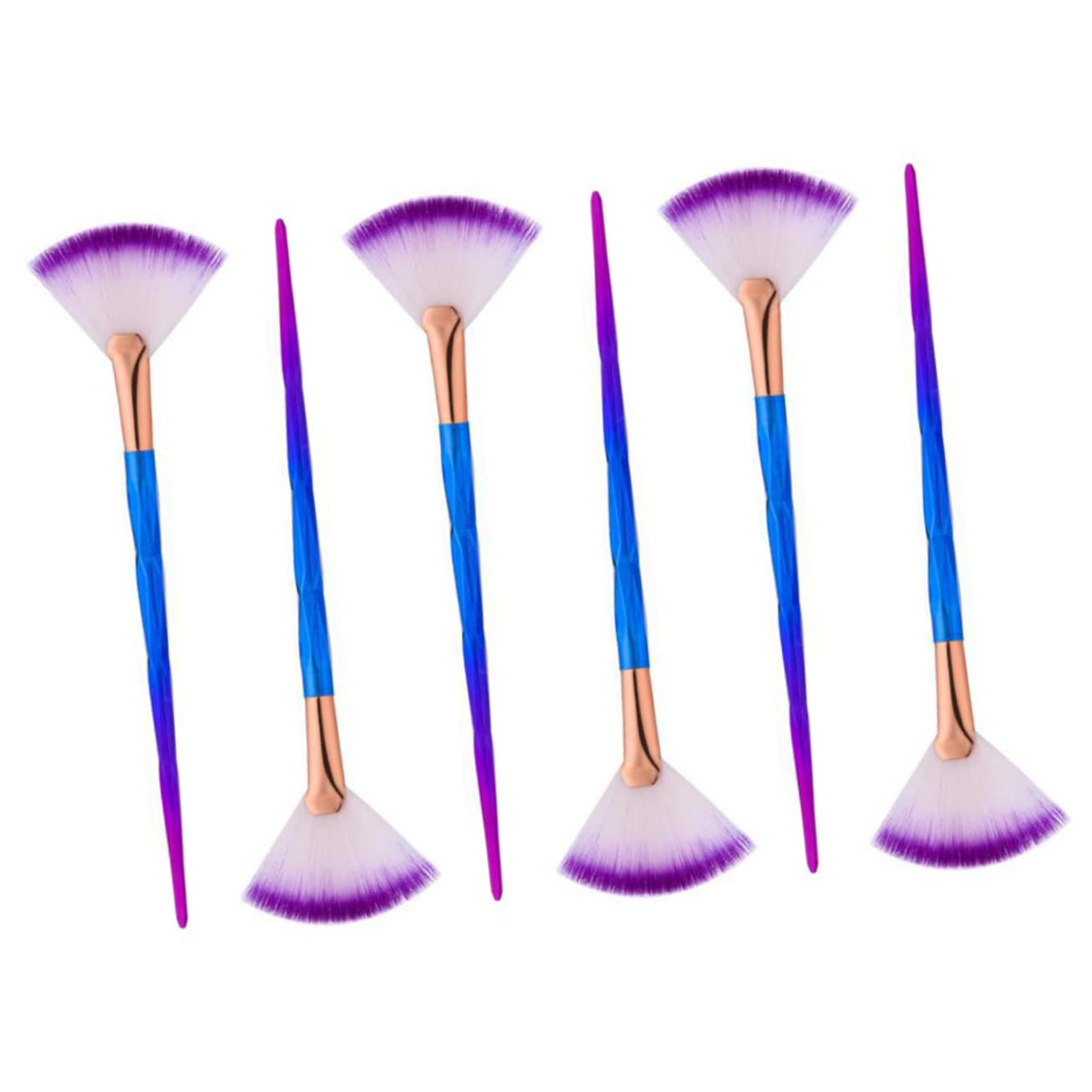 MAGICLULU 4 Set Di Pennelli Per Il Trucco Applicatori Riutilizzabili Pennelli Per Il Trucco A Ventaglio Per Creme Lozioni Maschere Di Facili Da Pulire 6 Pezzi*4