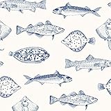 Joules Name The Plaice Coast Blue Wallpaper