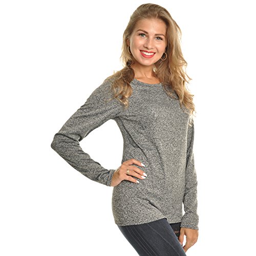 Angelina Women's Fleece Lined Long Sleeve Thermal Top, #T7915_C_S (PACK OF 3)