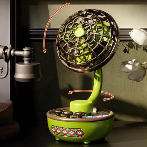Ventilateur de table rechargeable rétro à 3 vitesses pour bureau - 5