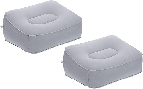 PATIKIL Almohada inflable para descanso de pies de viaje, paquete de 2 cojines inflables para descanso de pies, almohada de descanso de piernas para