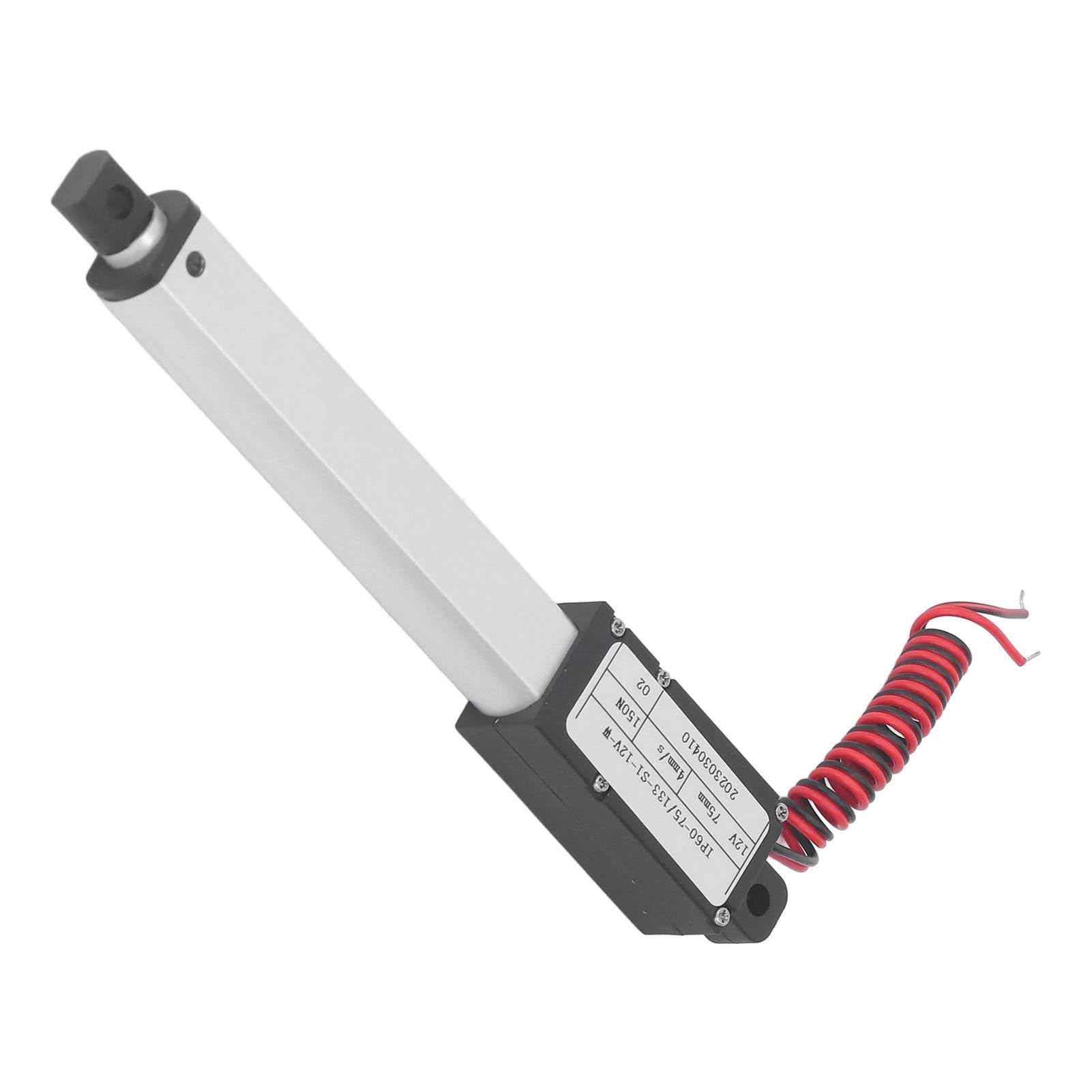 Micro Actionneur Linéaire électrique 150N 12V Verin Electrique, 75mm/3 Pouces Course, Actionneurs de Mouvement électrique pour Domotique, Robotique Industrielle (Pas de support)