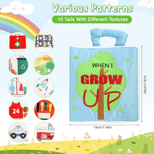 Image of SNOWIE SOFT Cloth Books for Babies 0 to 3 Years, Occupation-Themed Soft Sensory Books for Babies 6-12 Months with Fine Motor 3D Interactive Designs, Early Educational Learning English Sensory Toy
