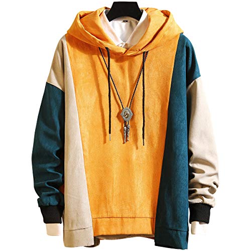 XIAOYAO - Sudadera con capucha para hombre amarillo XXXL