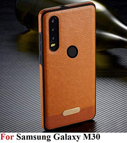 Image of MOBITUSSION Luxury Flexible PU Leather Texture TPU Back Cover Case Comaptible with Samsung M30