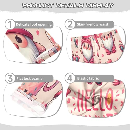 Toddler Girls Leggings Printed Yoga Pants Leggings Spirit Pink Gnome for Kids3