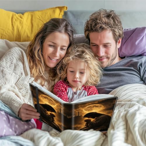 Image of Photo Album 4x6 120 Photos with Strong Elastic Band, Prayer Under Cross | Large Capacity Premium Leather Picture Album, Portable Wallet Albums Photo Book for Family Anniversaries Wedding Baby