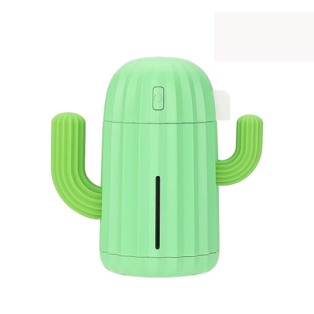 umidificatore Mini umidificatore Camera Singola umidificatore con la Luce di Notte Portatile Cactus umidificatore Adatto for Lo Yoga, Ufficio, Spa, Camera da Letto, umidificatori(Green)