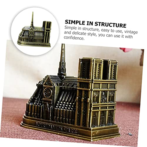 Miniatura de Notre Dame dorada para decoración de escritorio y salones de restaurante 7