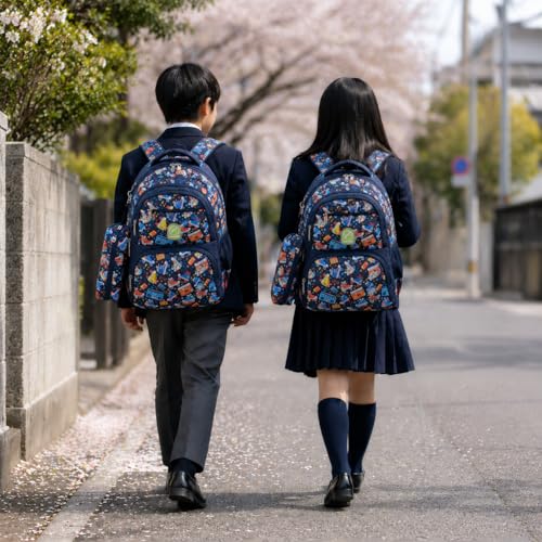 Image of Chris & Kate Premium 32 L Multi-Print School Bag for Boys Girls and Kids Spacious Interiors Casual Backpack Perfect for School, College, Everyday Use Includes Free Stationery Pouch and Rain Dust Cover