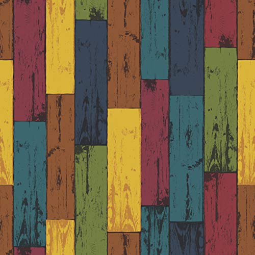 Image of DWELLSINDIA Wood Art Self Adhesive Wallpaper Peel & Stick, Waterproof, Scratch Resistant, Laminated (41cm x 244cm, Multicolour)