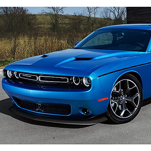 Q1-Tech Front Bumper Lip Fit For Compatible With 2015-2021 Dodge Challenger Sxt, Front Bumper Lip Spoiler Air Chin Body Kit Splitter Painted Carbon Fiber Abs, 2016 2017 2018 2019 2020 (Sxt-Style) #TOP4