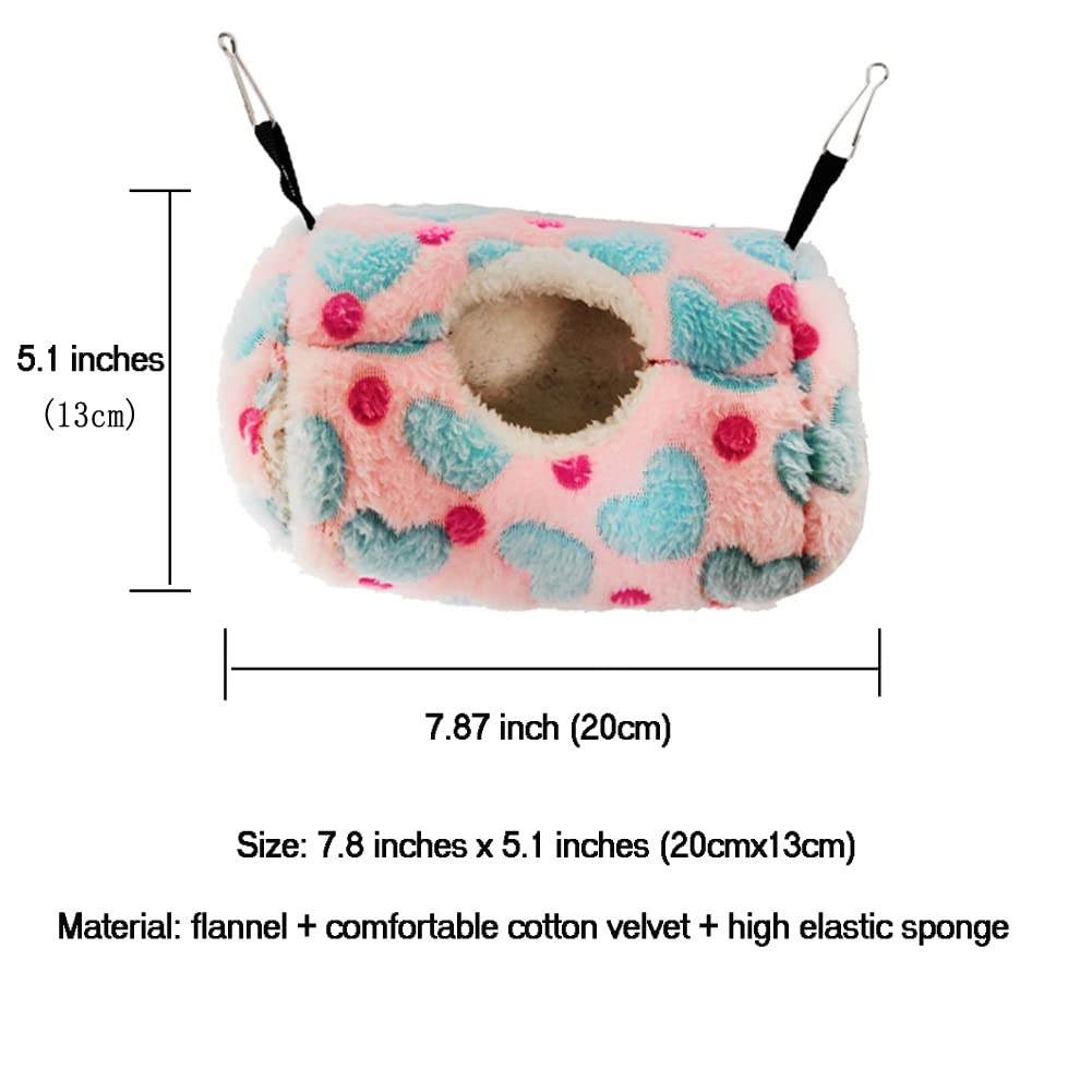 Litewoo Kleine Haustierhängematte mit Liebesmuster, geeignet für Meerschweinchen, Eichhörnchen, Hamster, Frettchen, kleine Tiere, Hängebett, Haustiernest, Käfigzubehör (Kaffee)