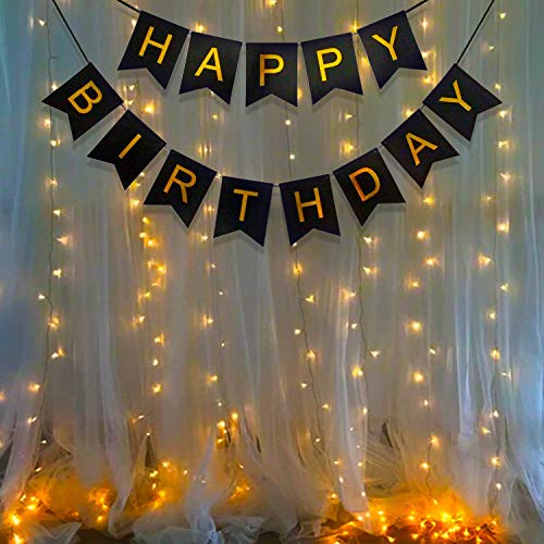 Image of Party Propz Birthday Decoration Kit - 2 Pcs, Happy Birthday Banner With Warm Lights, HBD Backdrop Banner For Decorations, Party Decoration For Kids,Husband Or Wife
