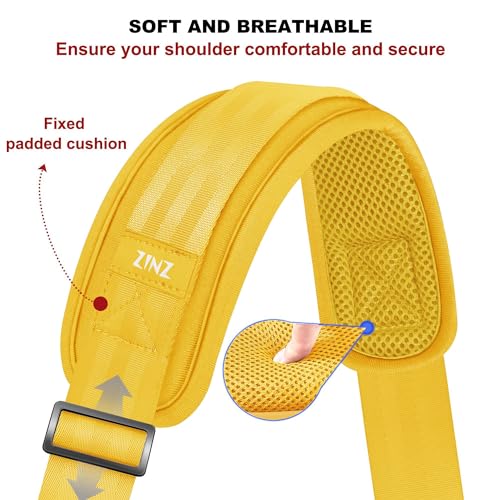 Image of ZINZ 79.5 inch Universal Strap with Ultra-Thick Fixed Breathable Pad - Adjustable Heavy-Duty Shoulder Strap for Laptop, Crossbody, Luggage, Gym, Camera Bag and More - Y01E01