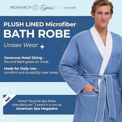 Albornoz de microfibra unisex MONARCH con forro afelpado y bolsillos prácticos 2