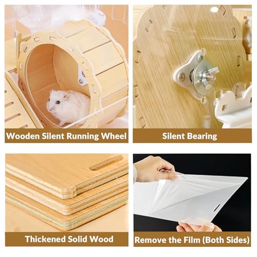 Cycodo XR002 8 In 1 Acrylic Hamster Cage,Wooden Small Animal Cage thumb #2
