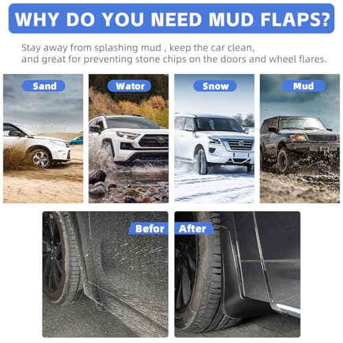 Image of Mud Flaps for 2025 Toyota 4Runner 2026 Mudflaps Splash Guards Front Rear Mudguard Kit 6th Gen 4 Runner Accessories (Extra Wide)