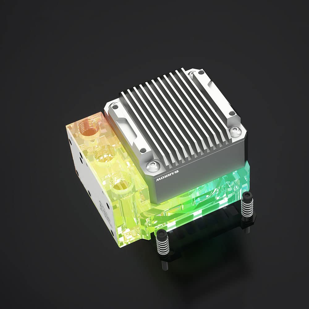 BarrowCPU Water Block Water Tank PWM Pump Integrated Watercooler Small Case Kit for Intel AMD (for Silver AMD)