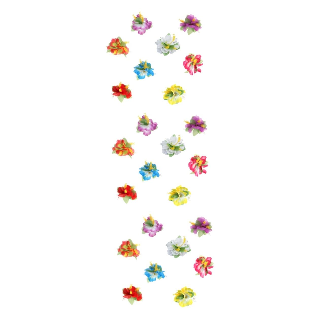 Ipetboom 24piezas Horquillas De Flores Hawaianas Para Novias Clips De Hibisco Tropical Para Bodas y Fiestas La Playa Accesorios De Peinado Coloridos Morado
