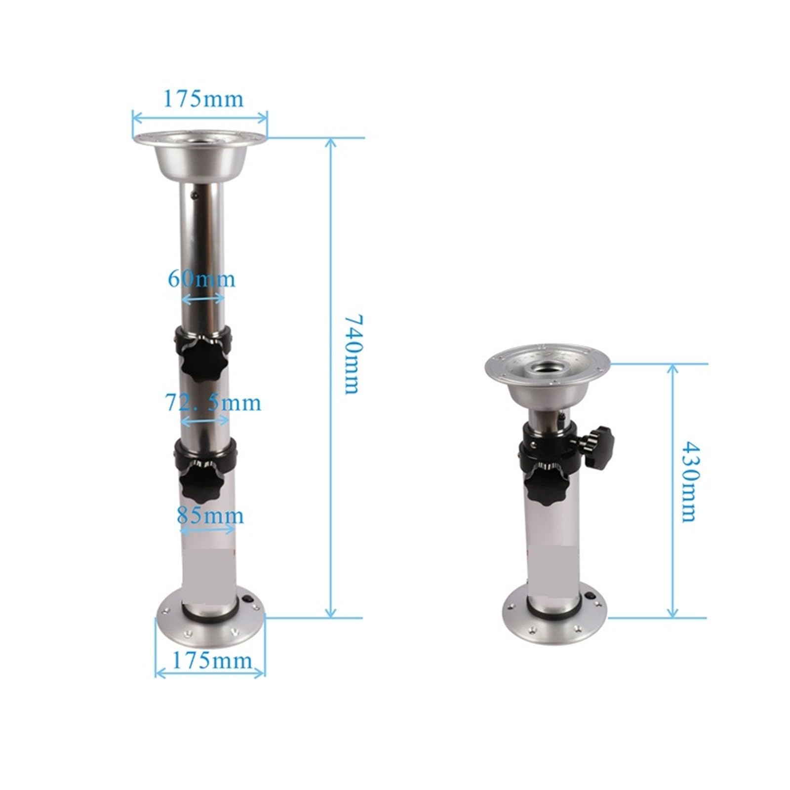 Gamba da Tavolo telescopica 17-28 Pollici Gamma di Regolazione dell'altezza for Yacht e Camper Piedistallo per Tavolo da Barca