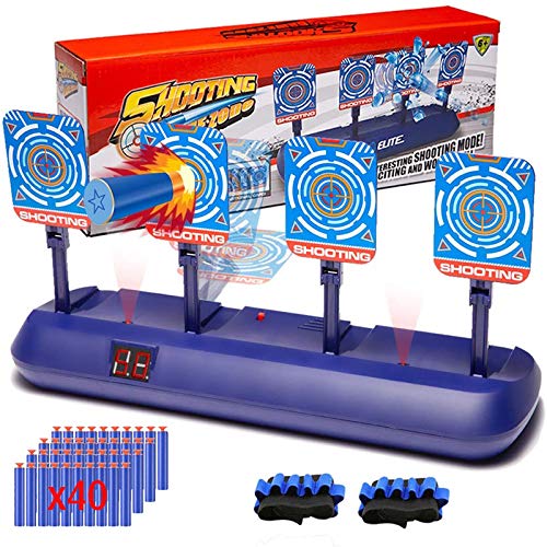 SWEMNED Digital Shooting Targets for Nerf Guns Practice Toy, Electronic Scoring 4 Targets Auto Reset, Ideal Christmas Fun Toys for Age 5,6,7,8,9,10,11,12+ Year Old Kids /Boys /Girls