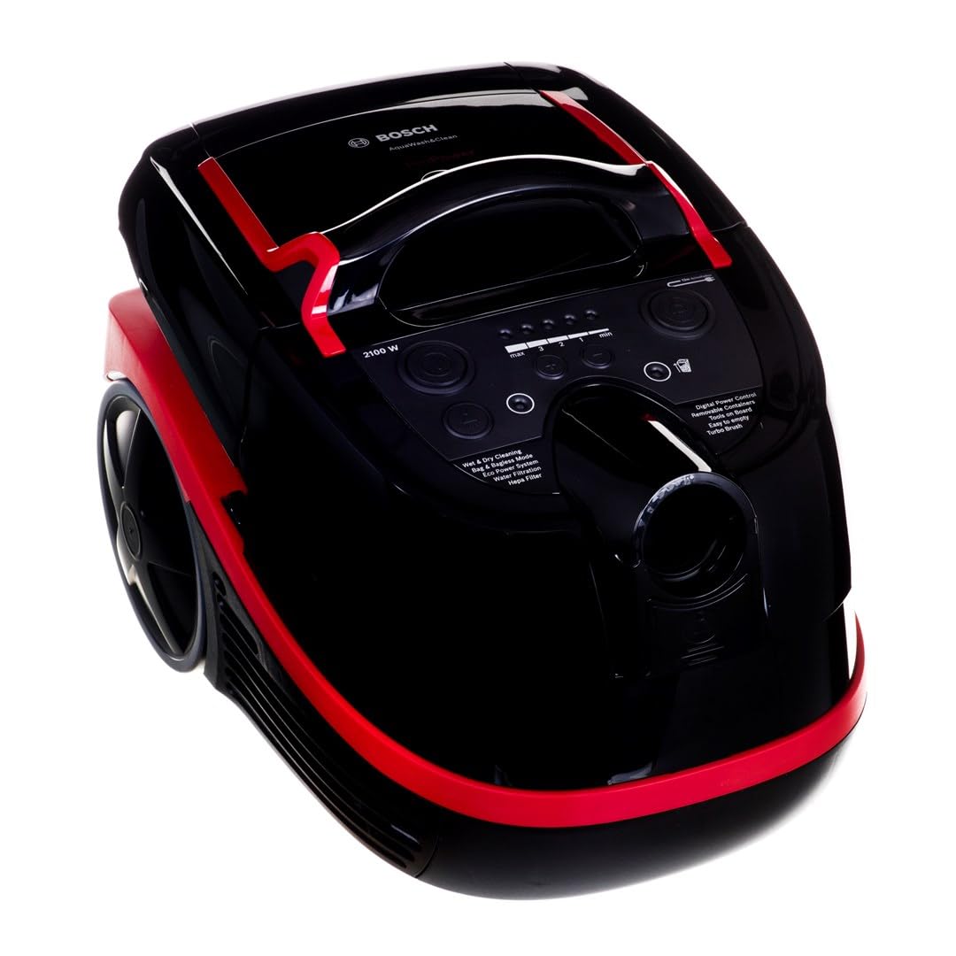 Bosch Serie 4 BWD421POW Aspirateur Aspirateur réservoir cylindrique Sec&Humide 2100 W Combiné, Noir, Rouge