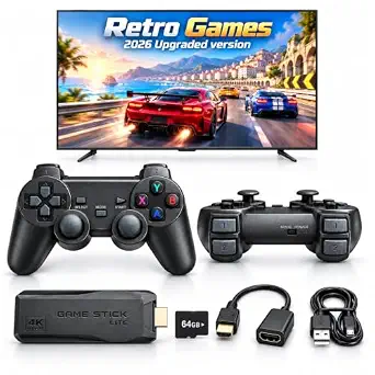 HAPITO 2026 4K Game Stick for TV, 64GB, 2.4G Wireless Controllers - Image 2
