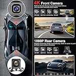 Portable Carplay Screen 10.26'' HD IPS Apple Carplay & Android Auto Screen for Car, Wireless Car Play Stereo with 4K Dash Cam/1080P Rear Camera, Car Audio Receivers,GPS Navigation,Mirror Link,FM,Siri