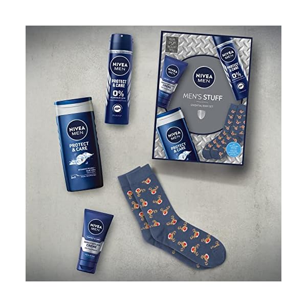 NIVEA MEN Men's Stuff Geschenkset, attraktive Geschenkbox mit Pflege-Favoriten für einen aktiven Lifestyle, Pflegeset… – Bild 3