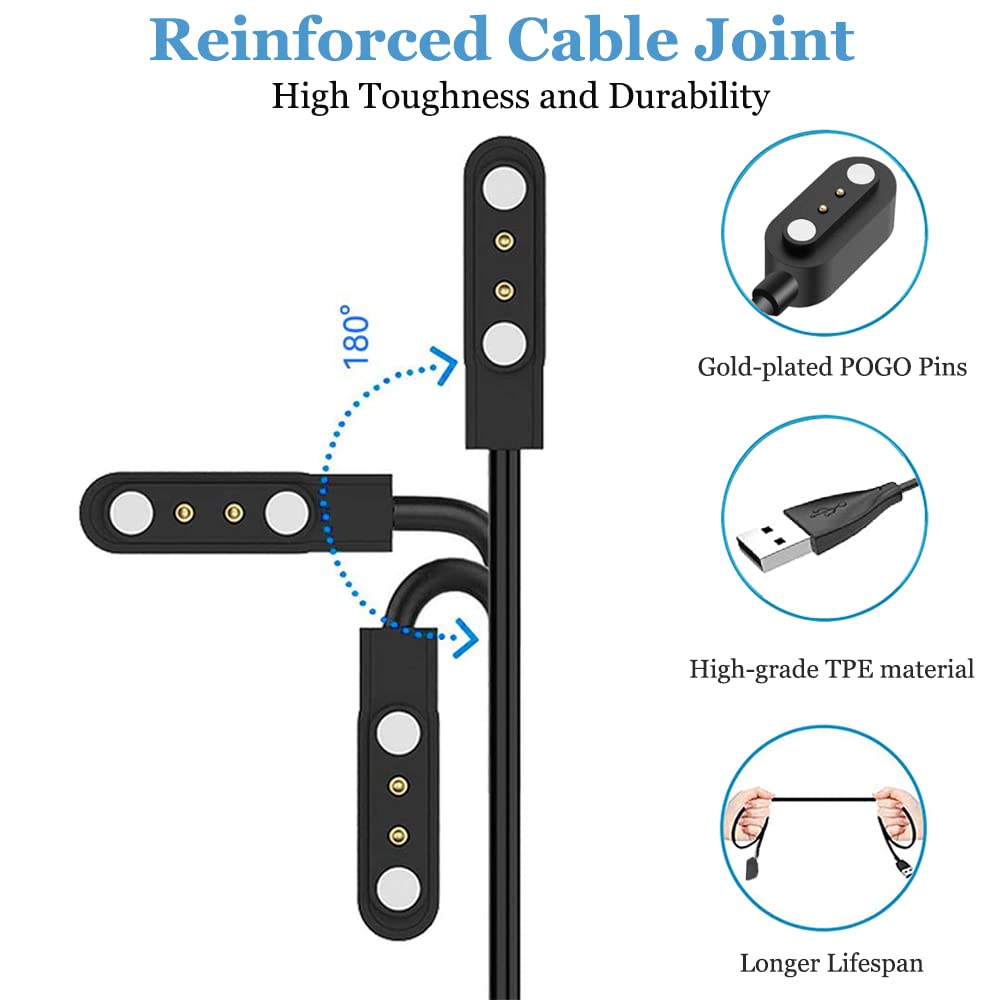 Threeeggs per caricatore YAMAY SW021, cavo di ricarica USB magnetico per Willful SW023 SW025 Letsfit ID205L Letscom ID205G ID205S ID206 ID205U ID216 Umidigi Uwatch 3S 3 2 2S Urun Smart Watch (1)