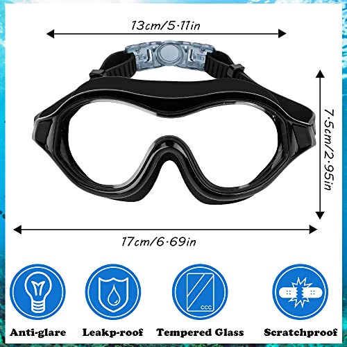 Jognee Swimming Goggles No Leaking Anti-Fog Swimming Goggles Swimming Goggles for Adult Men Women Youth UV Protection 180° Clear View (Black) - Image 2