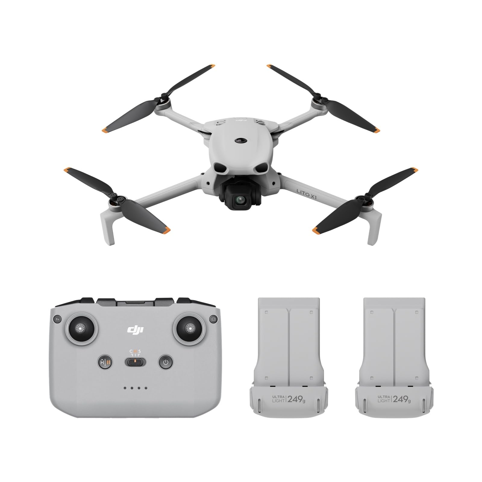 Pack DJI Lito X1 Dos BaterÃas con DJI RC-N3, dron con cámara 4K fácil de usar para principiantes, detección de obstáculos, ActiveTrack, sensor de 1/1.3 pulgadas, ligero para adultos, C0