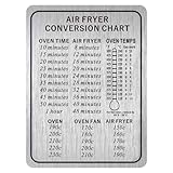 YAZANY Air Fryer Conversion Chart Metal Sign, Air Fryer Cooking Guide Air Fryer Cooking Times Chart, Quick Reference Guide Air Fryer Cooking Times Temp Oven Kitchen UK Gift 7.87 * 5.91inch
