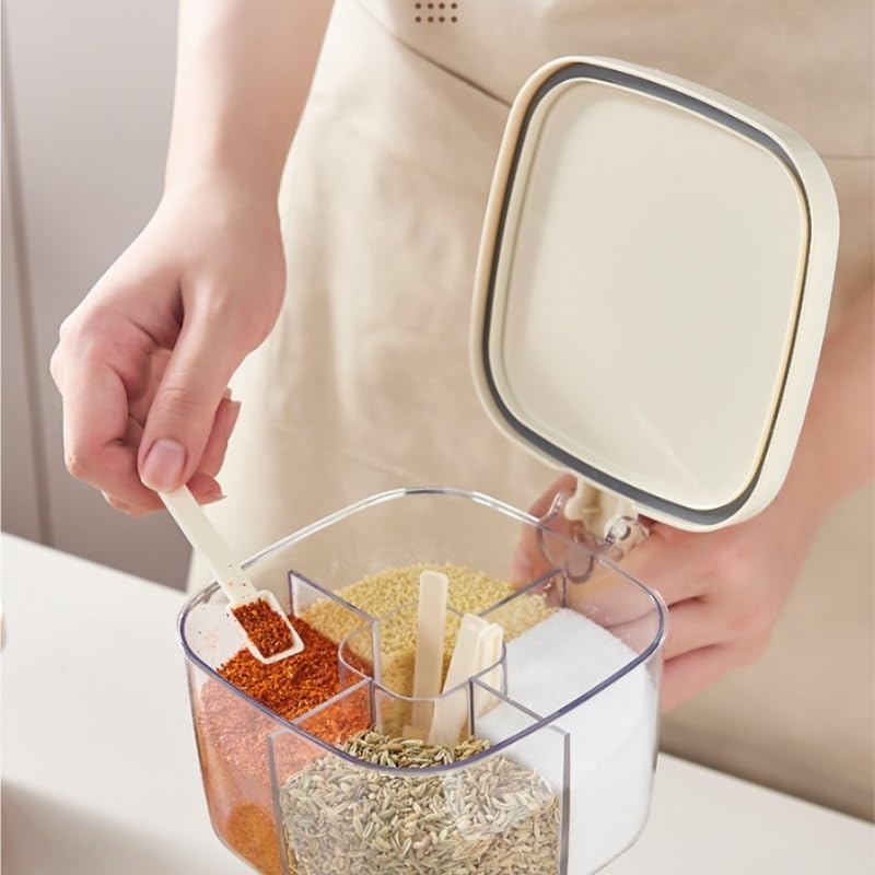 Spice Box Set Kitchen Household Four grid Jar